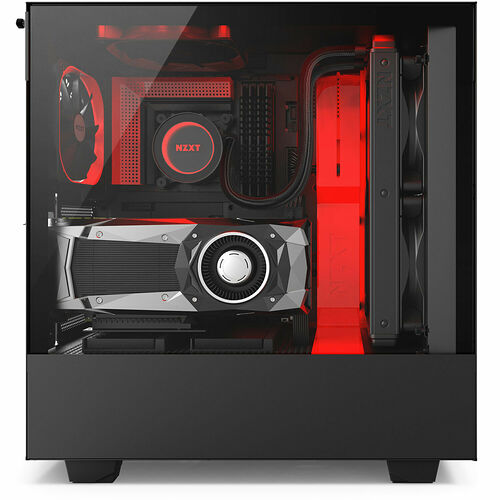 NZXT H500i, Noir mat/Rouge