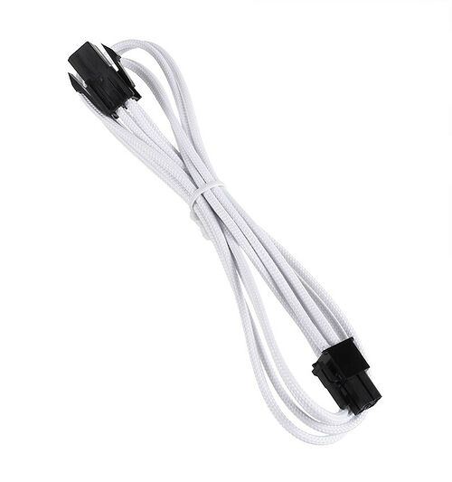 Câble rallonge gainé ATX 4 broches BitFenix Alchemy - 45 cm - Blanc