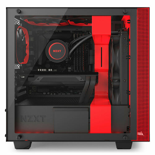 NZXT H400i, Noir mat/Rouge