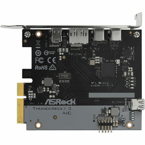 Carte contrôleur Thunderbolt 3 AIC R2.0 - 2 ports - PCI-Express - ASRock