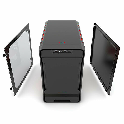 Phanteks Enthoo Evolv ITX Tempered Glass - Noir/Rouge