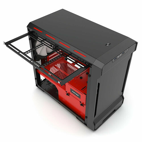 Phanteks Enthoo Evolv ITX Tempered Glass - Noir/Rouge