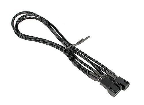 Câble rallonge gainé 3 broches BitFenix Alchemy, 30 cm, Noir/Noir