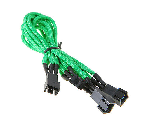 Câble adaptateur gainé 3 vers 3x3 broches BitFenix Alchemy, 60 cm, Vert/Noir