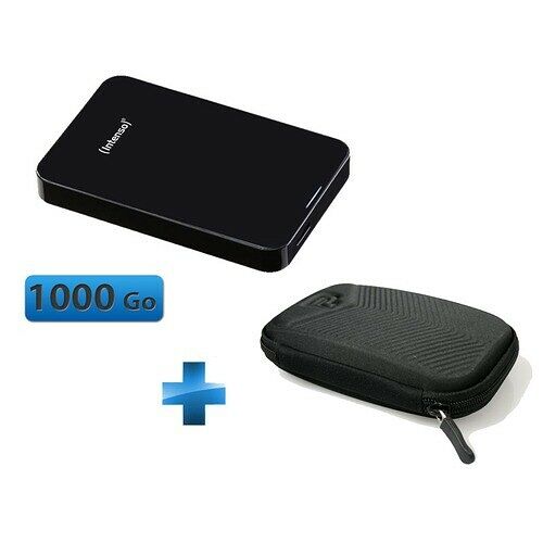 Disque dur externe 2.5" Memory Drive, 1 To, Noir, Intenso + Housse