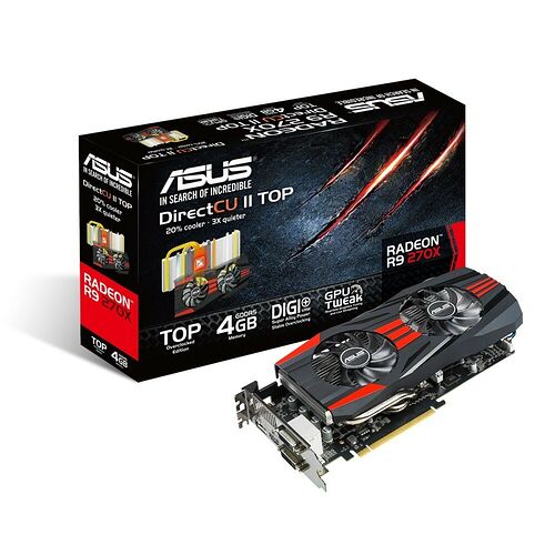 Carte graphique Asus Radeon R9 270X DirectCU II TOP, 4 Go