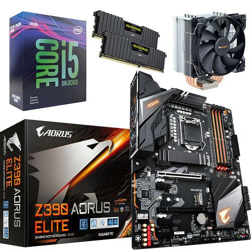 Kit évo Core i5-9600KF + Gigabyte Z390 AORUS ELITE + Pure Rock + 16 Go