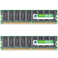 Kit Dual Channel DDR, 2 x 512 Mo, PC3200, Value Select, Corsair