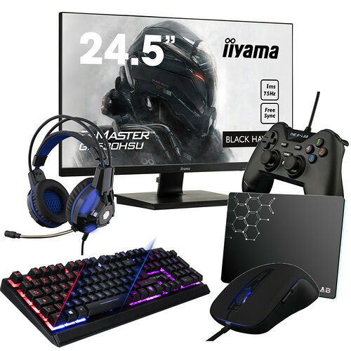 Iiyama G-Master G2530HSU-B1 FreeSync + The G-Lab Combo Palladium (AZERTY)