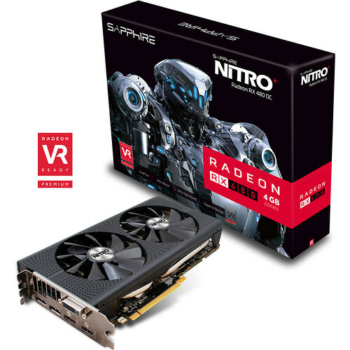Sapphire Radeon RX 480 NITRO+ LITE (UEFI / Backplate), 4 Go