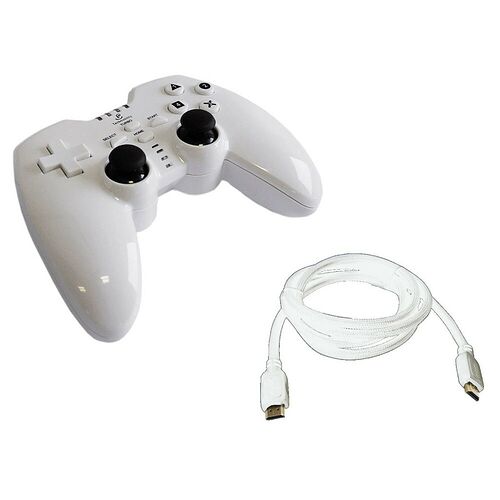 Manette filaire Tech Training Blanche + Cable HDMI - PS3 / PC