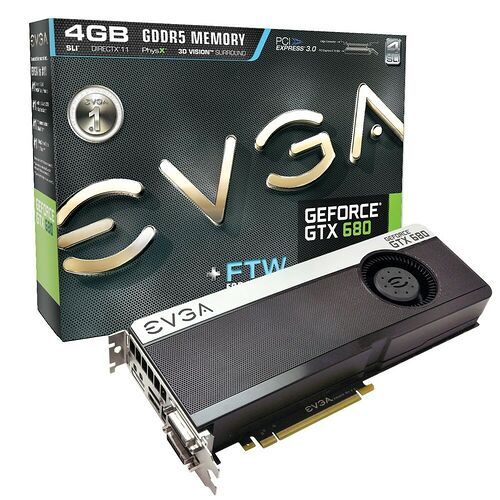 Carte graphique EVGA GeForce GTX 680 FTW + Backplate, 4 Go