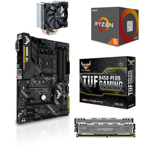 Kit évo Ryzen 5 2600 (3.4 GHz) + Asus TUF B450-PLUS GAMING + Pure Rock + 16 Go