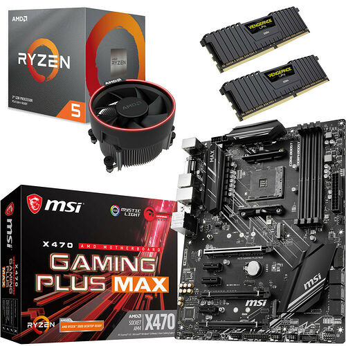 Kit évo Ryzen 5 3600X (3,8 GHz) + MSI X470 GAMING PLUS MAX + 16 Go ...