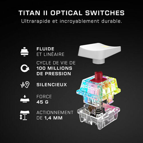 Roccat Vulcan II Mini Blanc (Switch Titan II Optique Linéaire) (AZERTY)