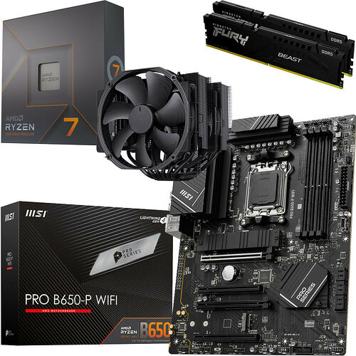Kit évo Ryzen 7 7700X + PRO B650-P WIFI + NH-D15 + 32 Go