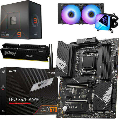 Kit évo Ryzen 9 7900X + MSI PRO X670-P WIFI + CORELIQUID C280 + 32 Go