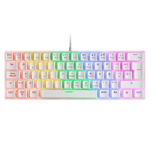 Mars Gaming MK60 Blanc - Red Switch (AZERTY) - Clavier Gamer - Top Achat