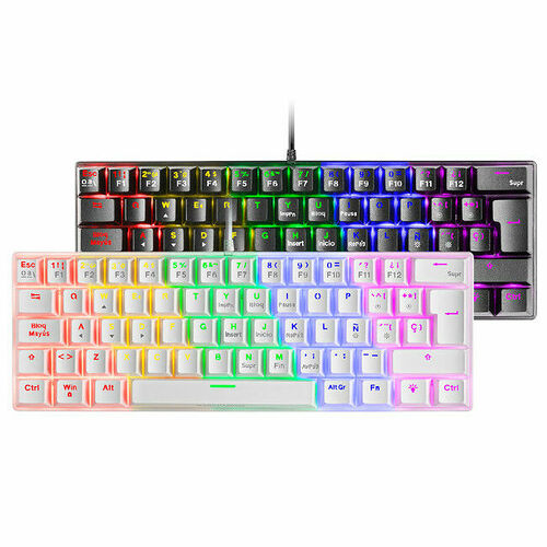 Mars Gaming MK60 Blanc - Blue Switch (AZERTY)