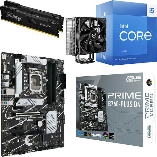 Kit évo Core i5-13400F + PRIME B760-PLUS DDR4 + VT120 Black + 16 Go