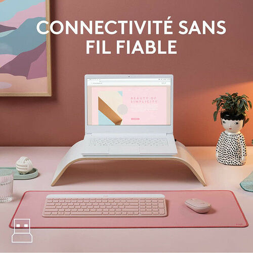 Logitech MK470 - Rose (AZERTY)