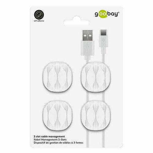 Goobay 3-Slot Cable Management (lot de 4) Blanc
