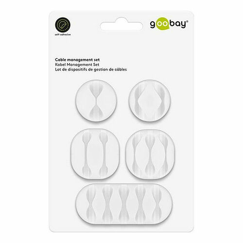 Goobay Set Cable Management (lot de 5) Blanc