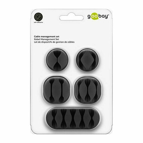 Goobay Set Cable Management (lot de 5) Noir
