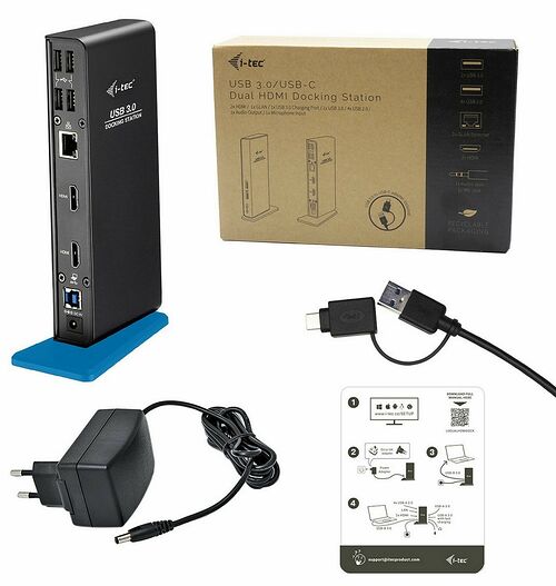 i-tec USB-A/USB-C 3.0 Dual HDMI Docking Station
