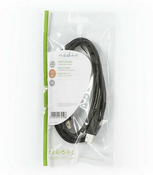 Nedis Câble USB-A / USB-A - 2 mètres