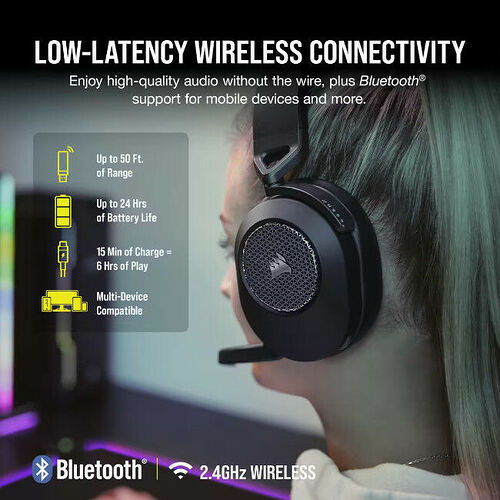 Corsair HS65 Wireless V2 (Noir)
