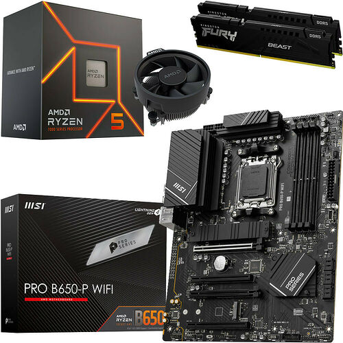 Kit évo Ryzen 5 7600 + PRO B650-P WIFI + 32 Go