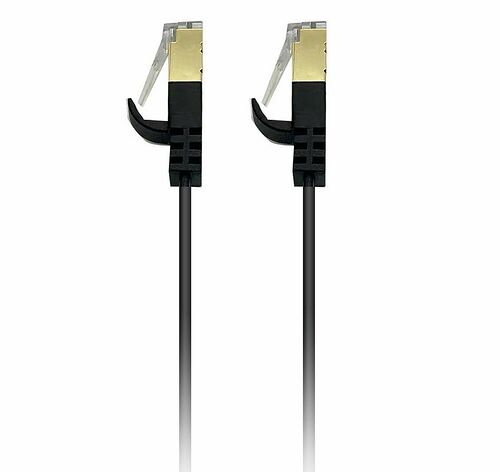 Textorm Câble RJ45 plat CAT8.1 U/FTP - Noir - 10 m