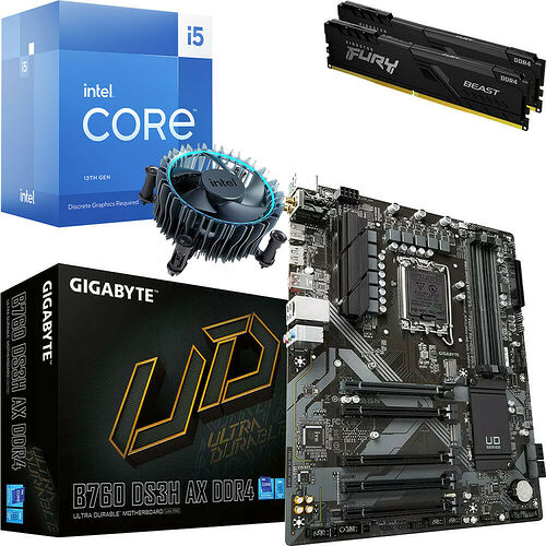 Kit évo Core i5-13400F + B760 DS3H AX DDR4 + 16 Go