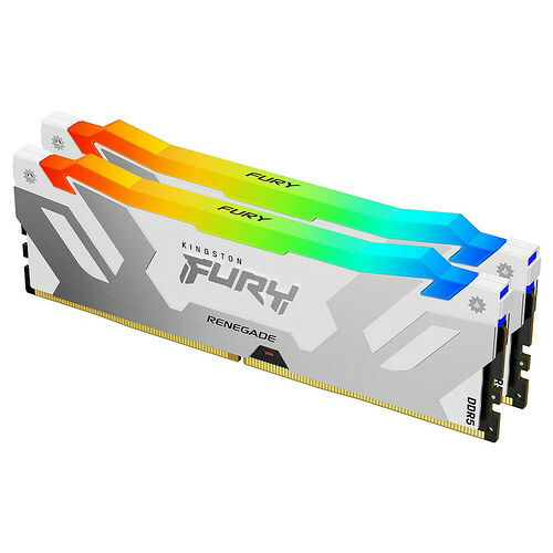 DDR5 Kingston Fury Renegade RGB Blanc - 64 Go (2 x 32 Go) 6400 MHz - CAS 32