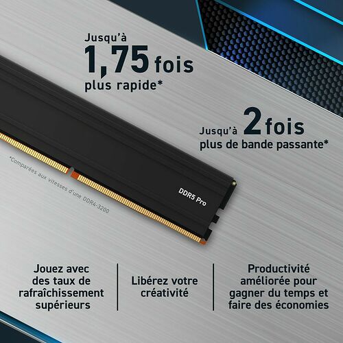 DDR5 Crucial Pro - 24 Go 6000 MHz - CAS 48
