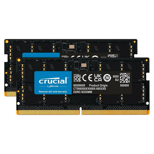 SO-DIMM DDR5 Crucial - 32 Go (2 x 16 Go) 5200 MHz - CAS 42