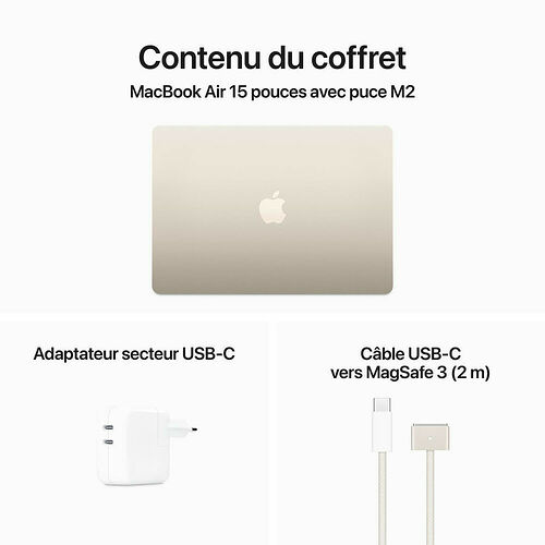 Apple MacBook Air M2 15" (2023) Lumière stellaire 24 Go / 1 To