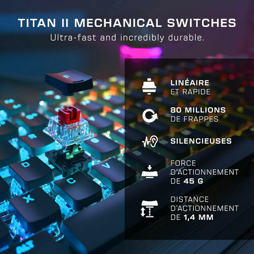 Roccat Vulcan II Noir (Switch Titan II Red Linéaire) (AZERTY)