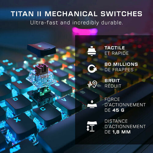 Roccat Vulcan II Noir (Switch Titan II Brown Tactile) (AZERTY)