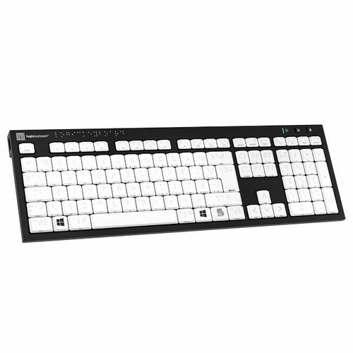 LogicKeyboard Braille - PC Nero Slim Line Keyboard (AZERTY)