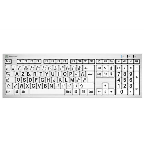 LogicKeyboard LargePrint PC Slimline - Noir/Blanc (AZERTY