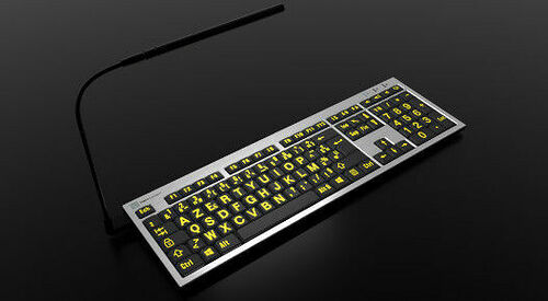 LogicKeyboard LargePrint PC Slimline - Jaune/Noir (AZERTY) (image:2)