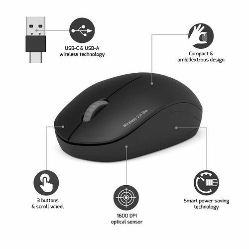 PORT Connect Souris Collection sans fil - Graphite