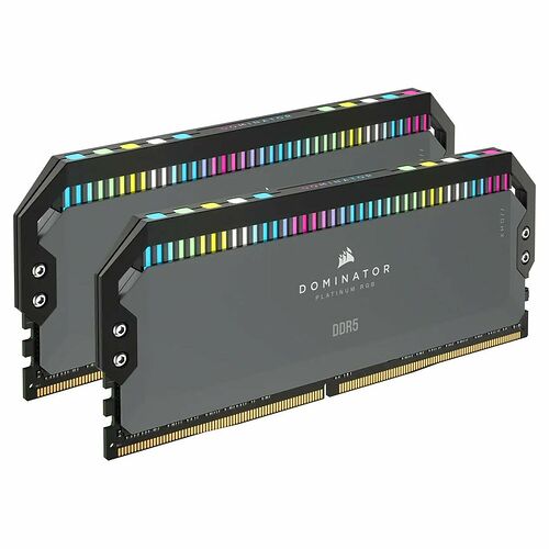 DDR5 Corsair Dominator Platinum RGB Gris - 32 Go (2 x 16 Go) 6000 MHz - CAS 30