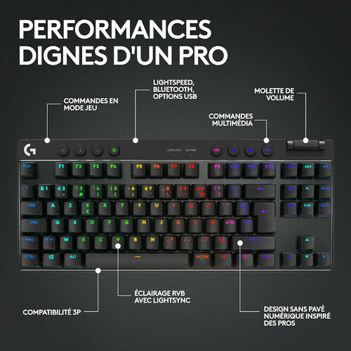 Logitech G PRO X TKL Lightspeed - Noir (AZERTY)