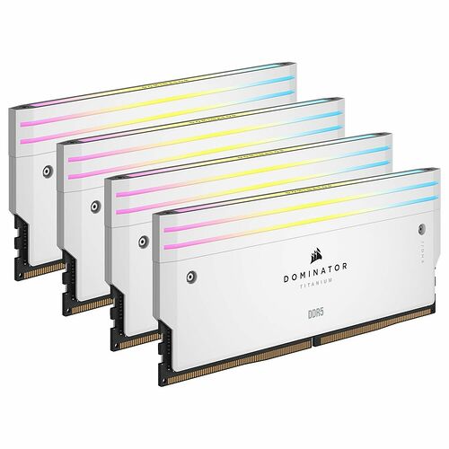 DDR5 Corsair Dominator Titanium Blanc RGB - 64 Go (4 x 16 Go) 6400 MHz - CAS 32