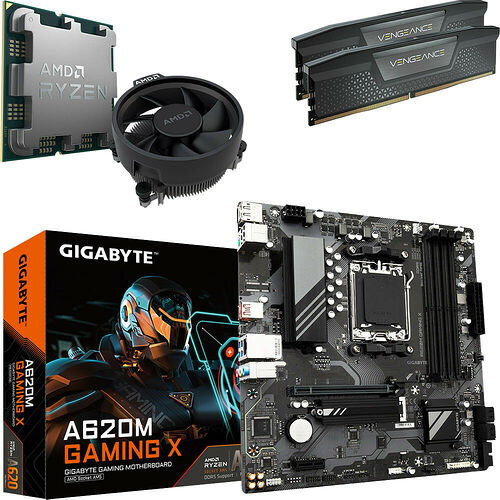 Kit évo Ryzen 5 7500F + A620M GAMING X + 32 Go