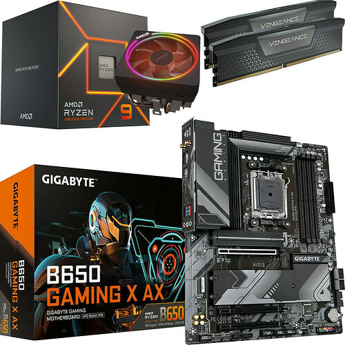 Kit évo Ryzen 9 7900 + B650 GAMING X AX + 32 Go