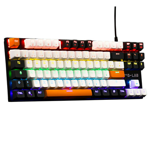clavier d'ordinateur, clavier azerty, rétro-éclairage du clavier, clavier  rouge et noir Stock Photo